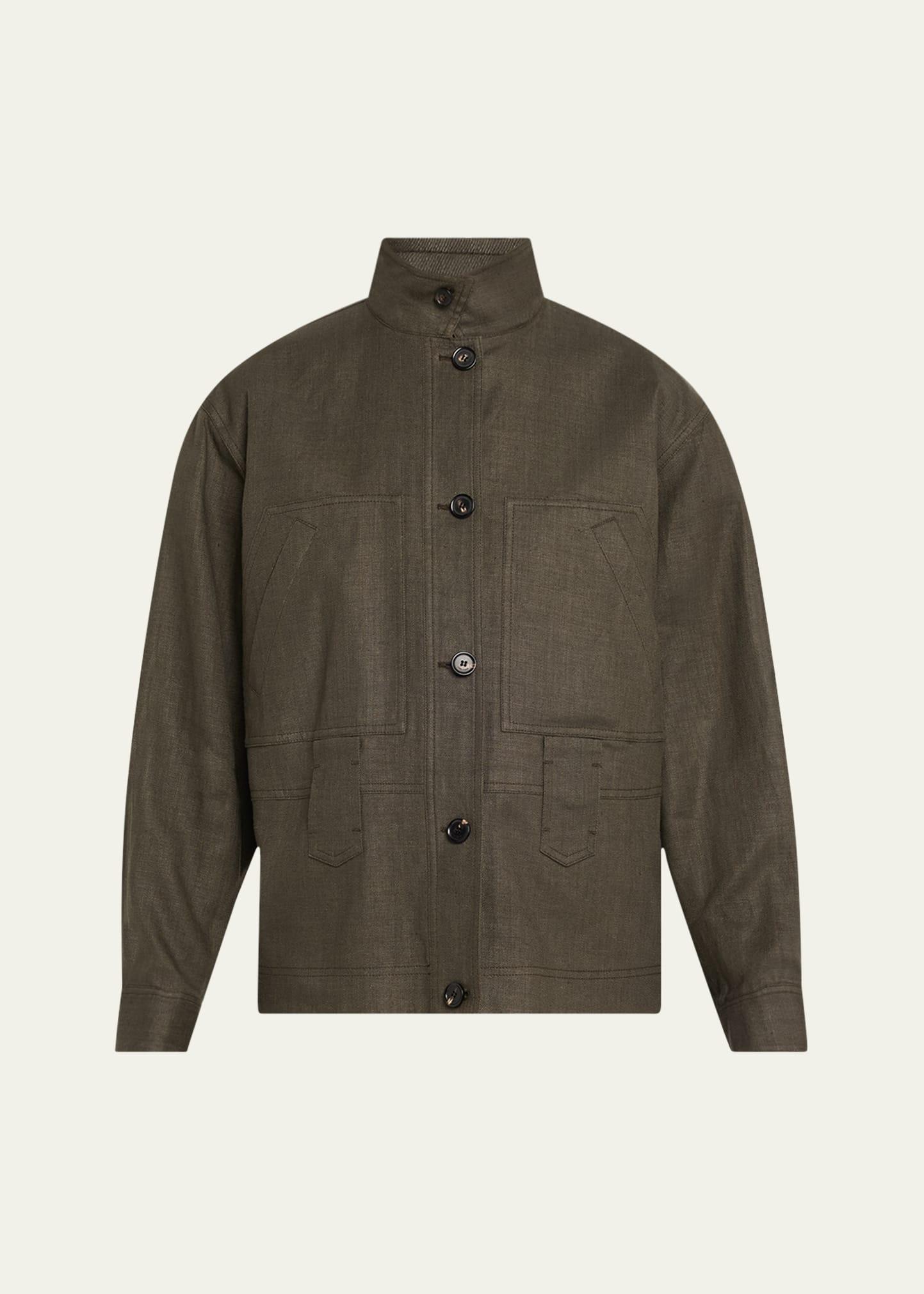 jaylon structured linen wool field jacket