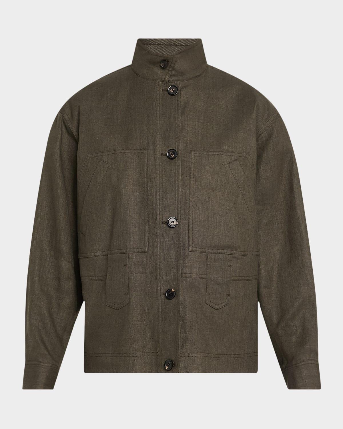 jaylon structured linen wool field jacket