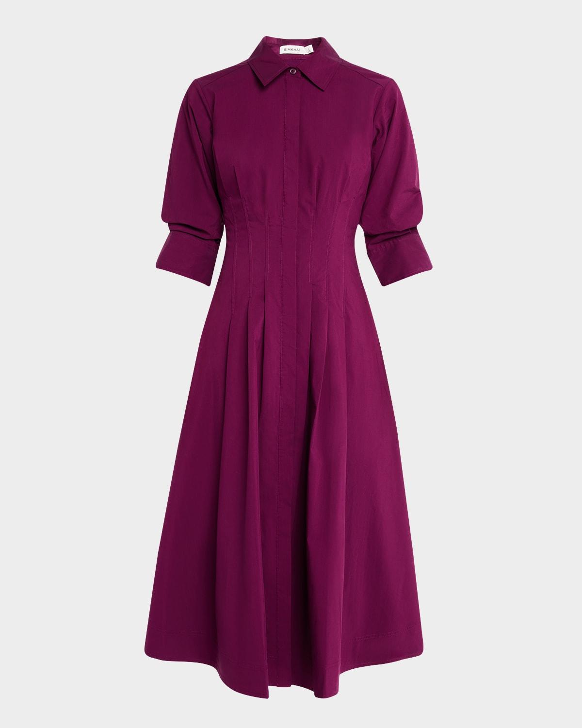 jazz pintuck midi dress