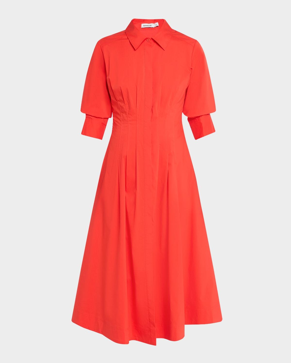 jazz pintuck midi dress