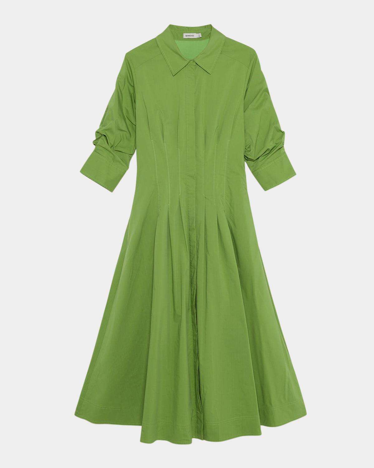 jazz pintuck midi dress