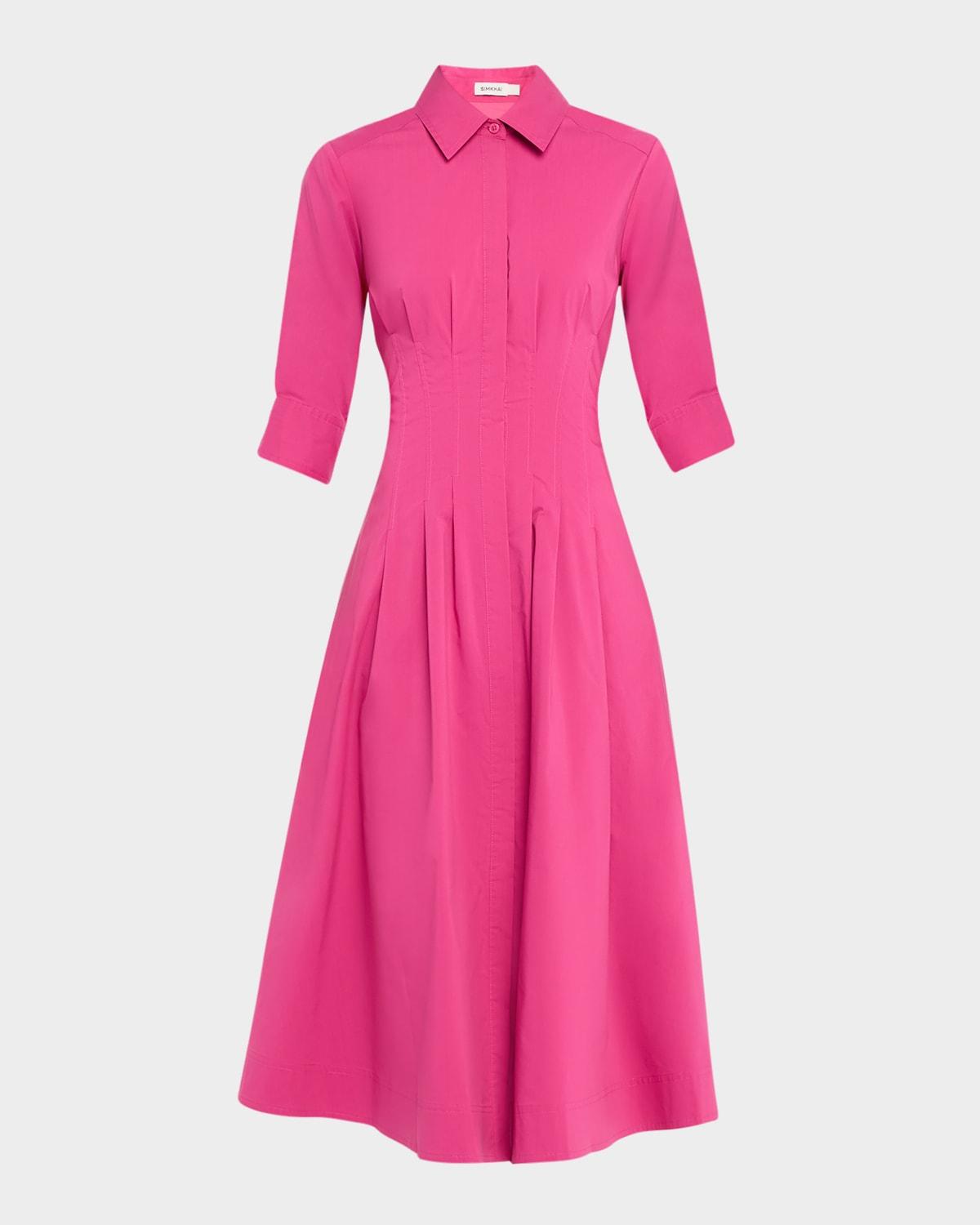 jazz pintuck midi dress