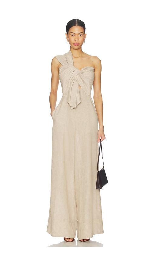 jbq eden jumpsuit in tan.