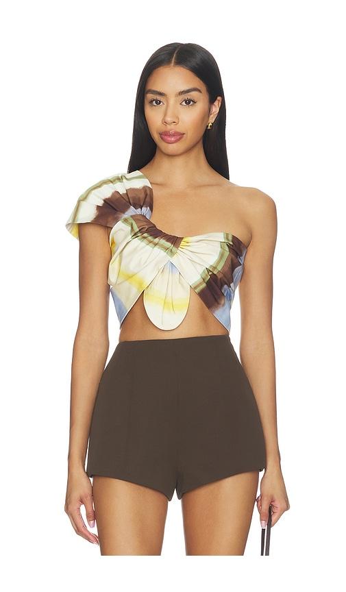 jbq sol top in brown,blue.