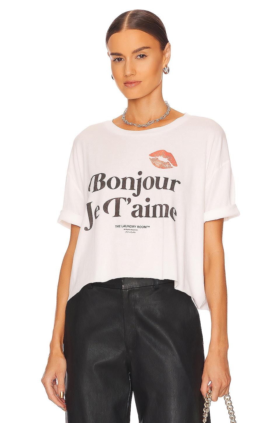 je t'aime crop oversized tee