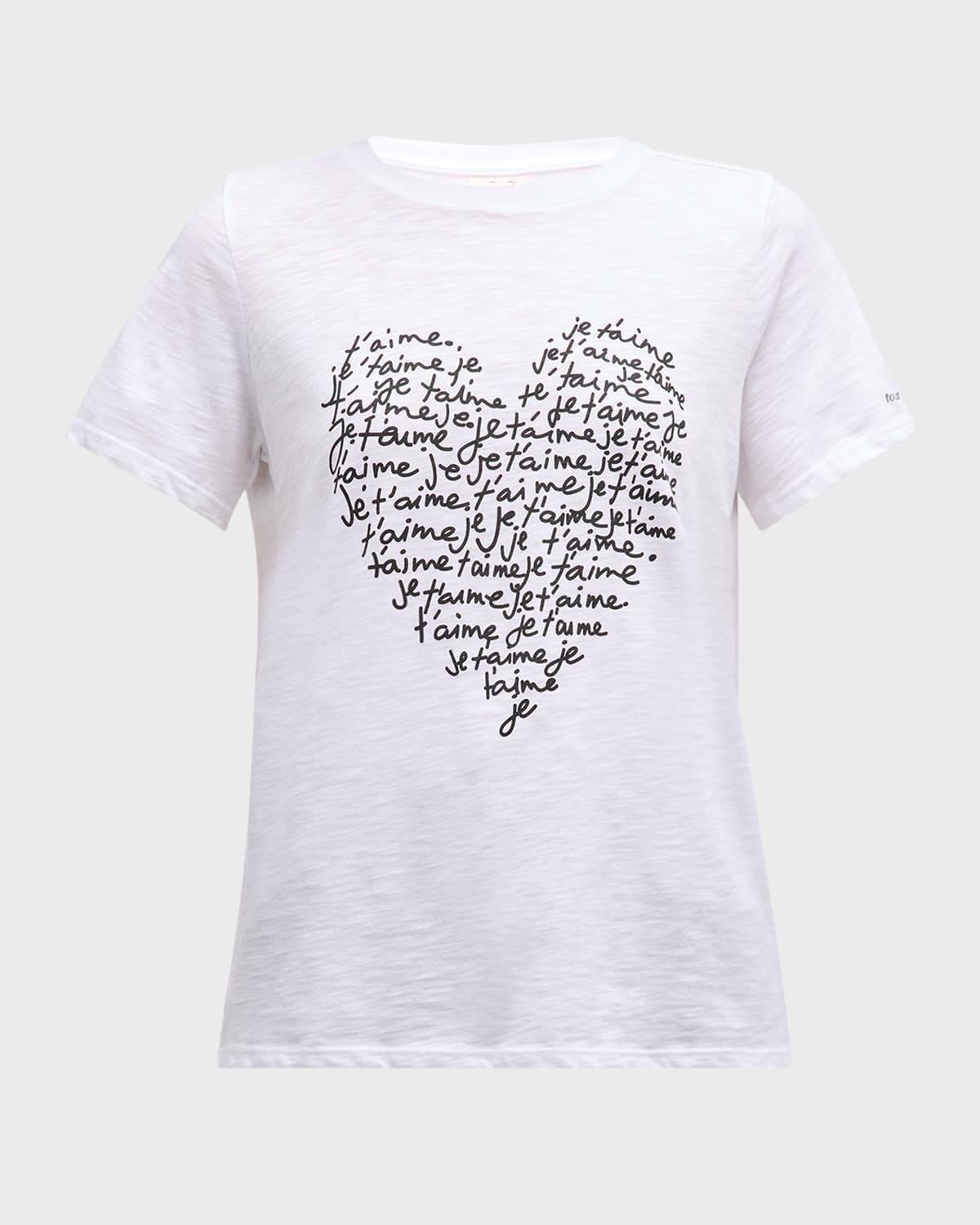 je t'aime heart word cloud short-sleeve t-shirt