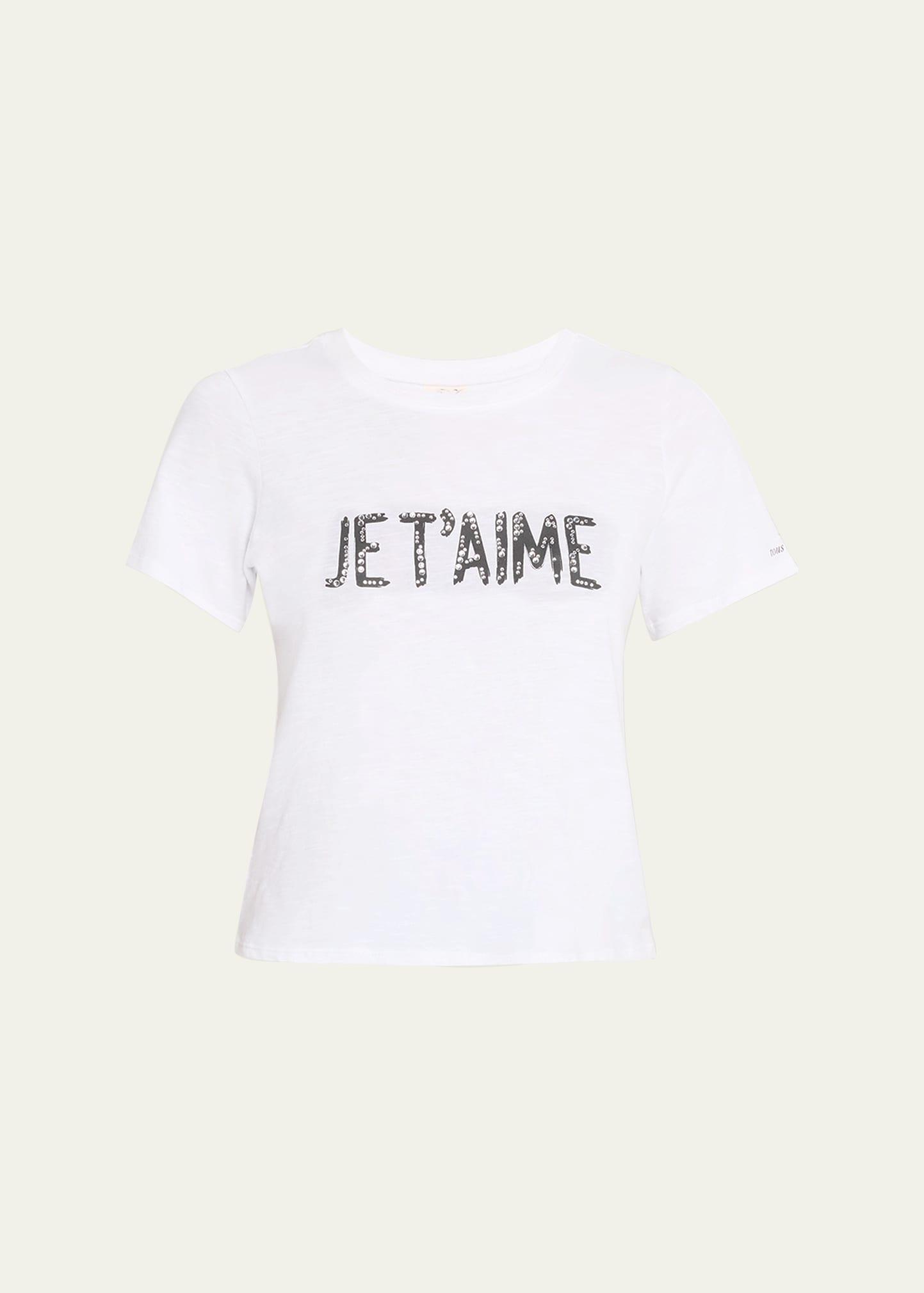 je taime embellished crewneck tee