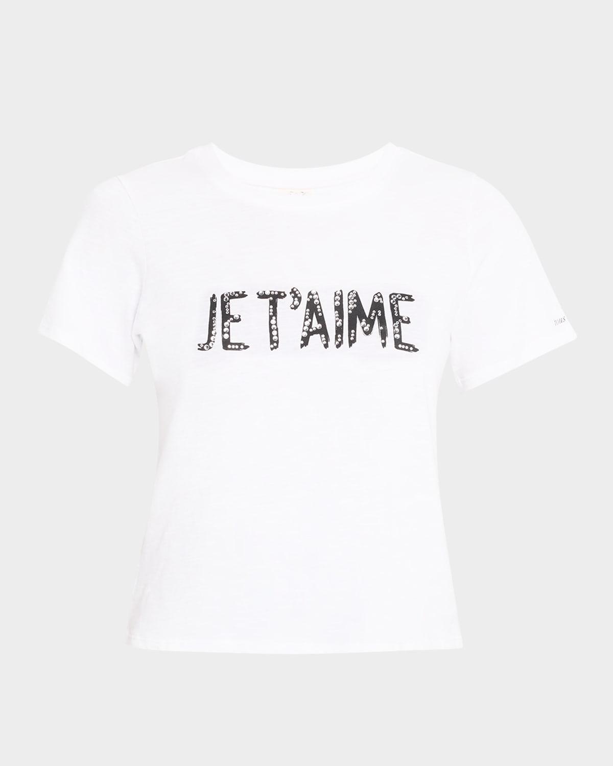 je taime embellished crewneck tee
