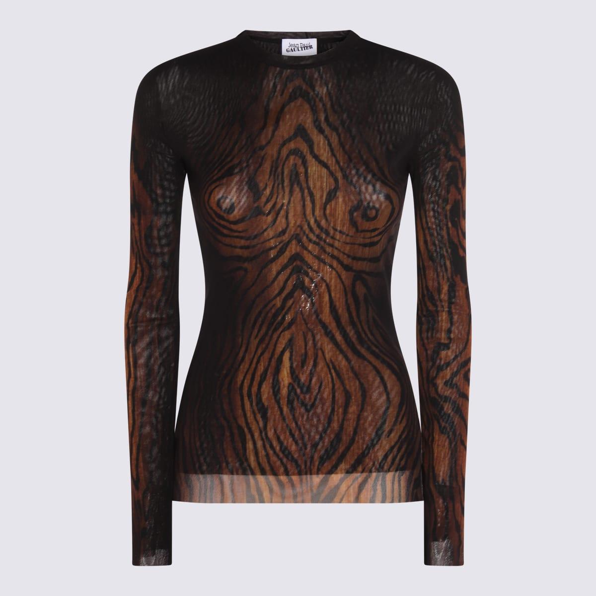 jean paul gaultier black and brown top