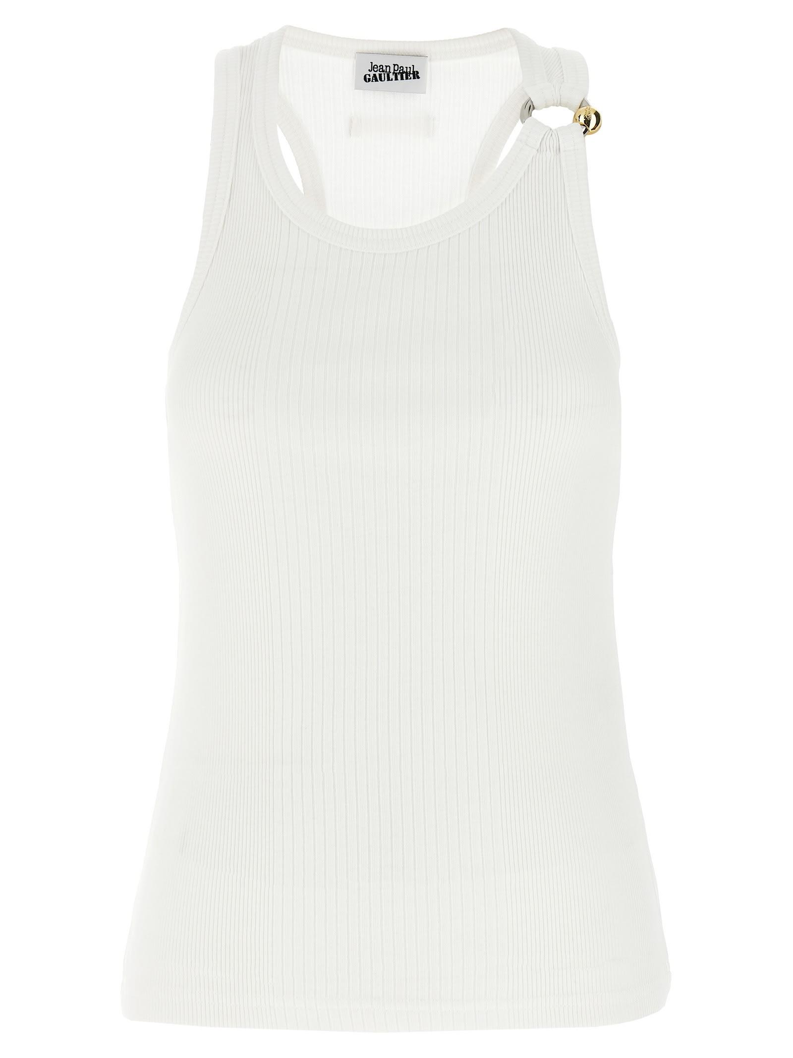 jean paul gaultier black piercing tank top