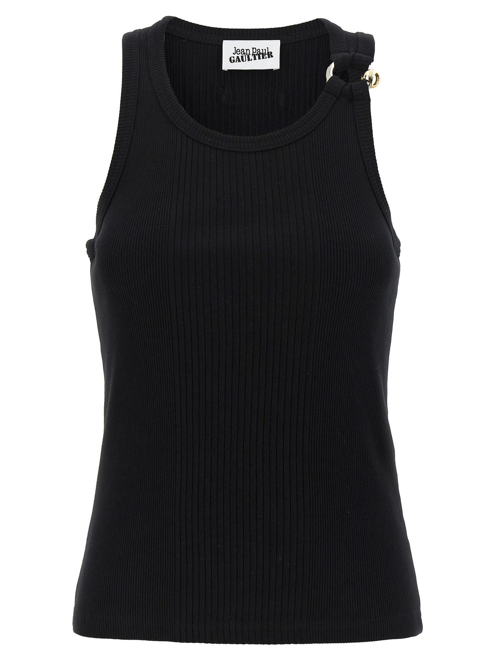 jean paul gaultier black piercing tank top