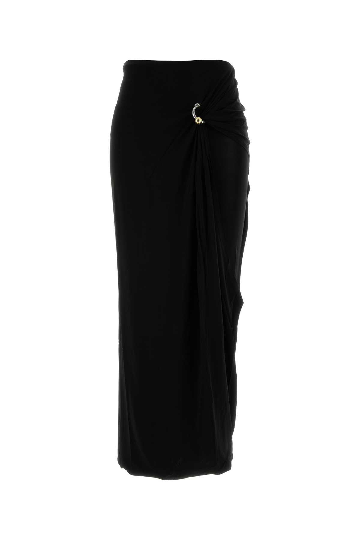 jean paul gaultier black stretch rayon skirt
