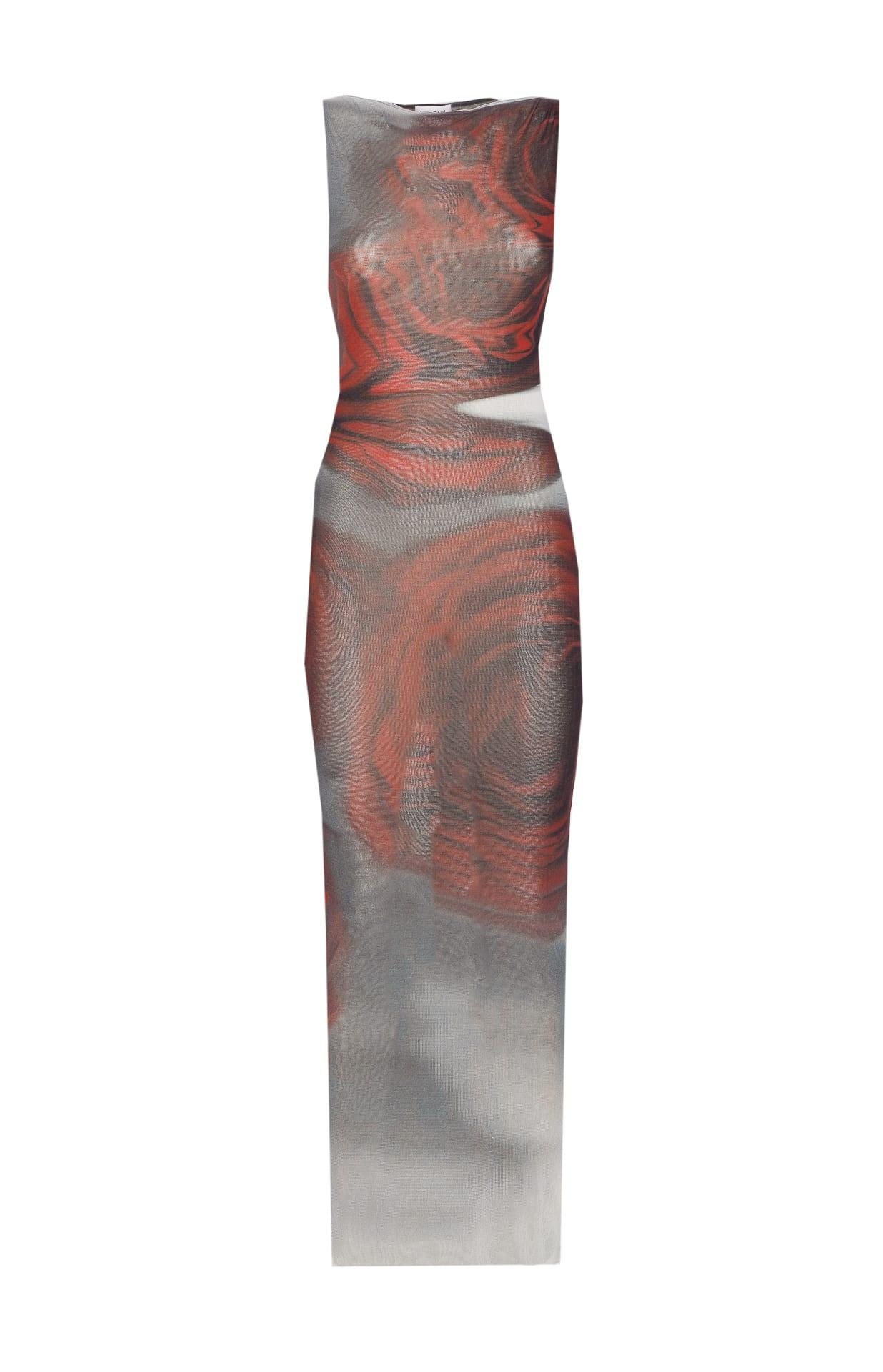 jean paul gaultier blurry roses print dress