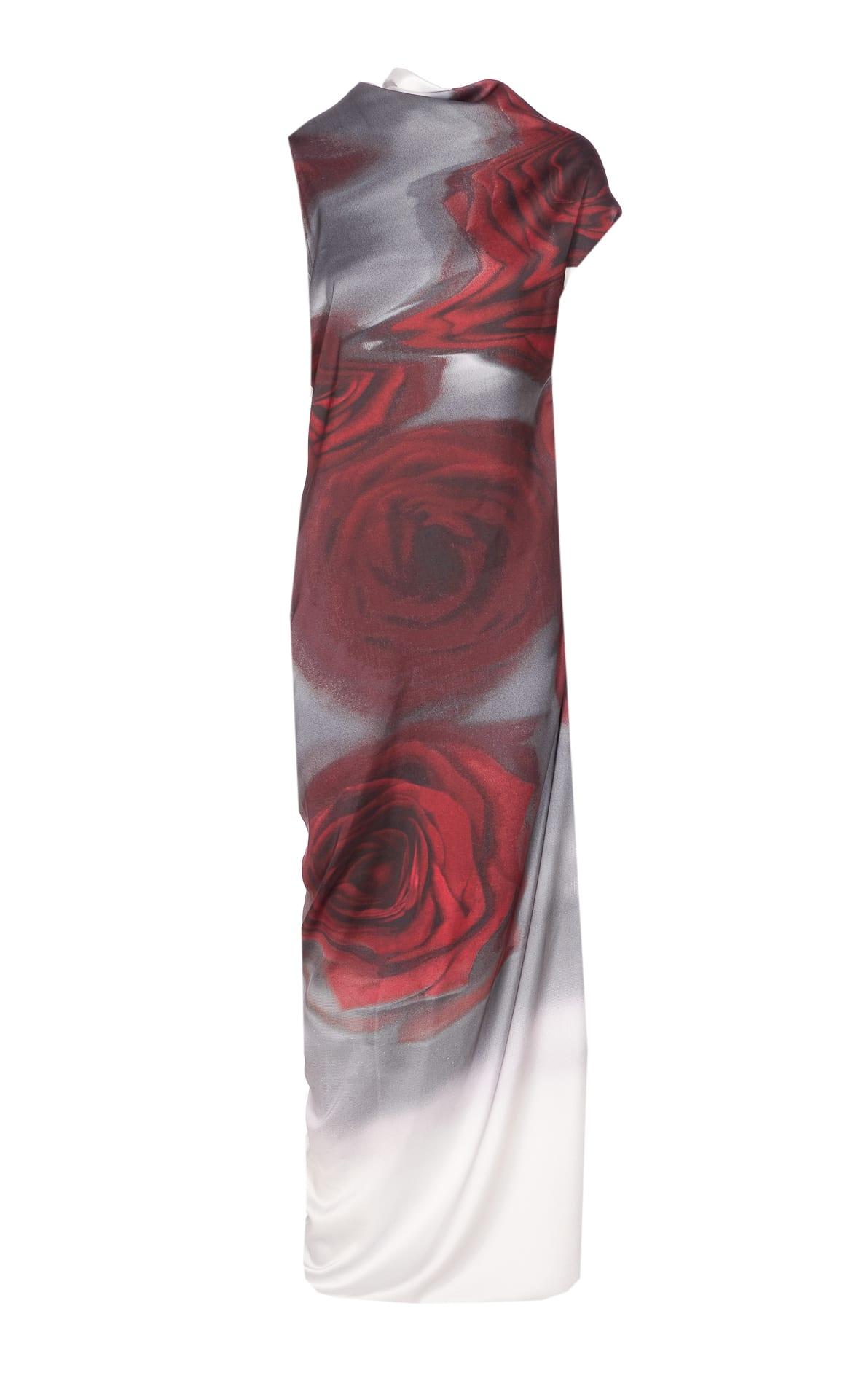 jean paul gaultier blurry roses print dress