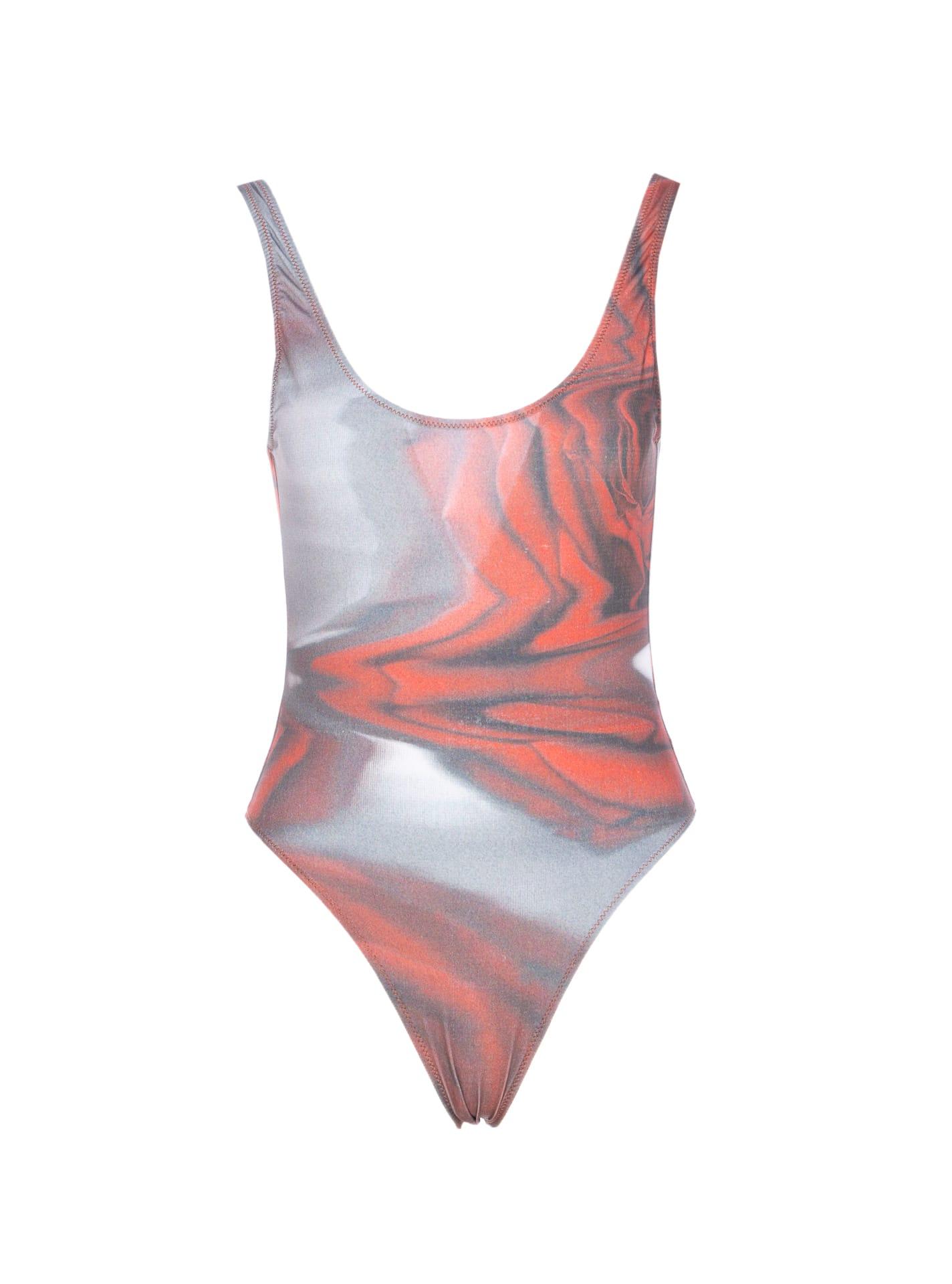 jean paul gaultier blurry roses printed swimsuit