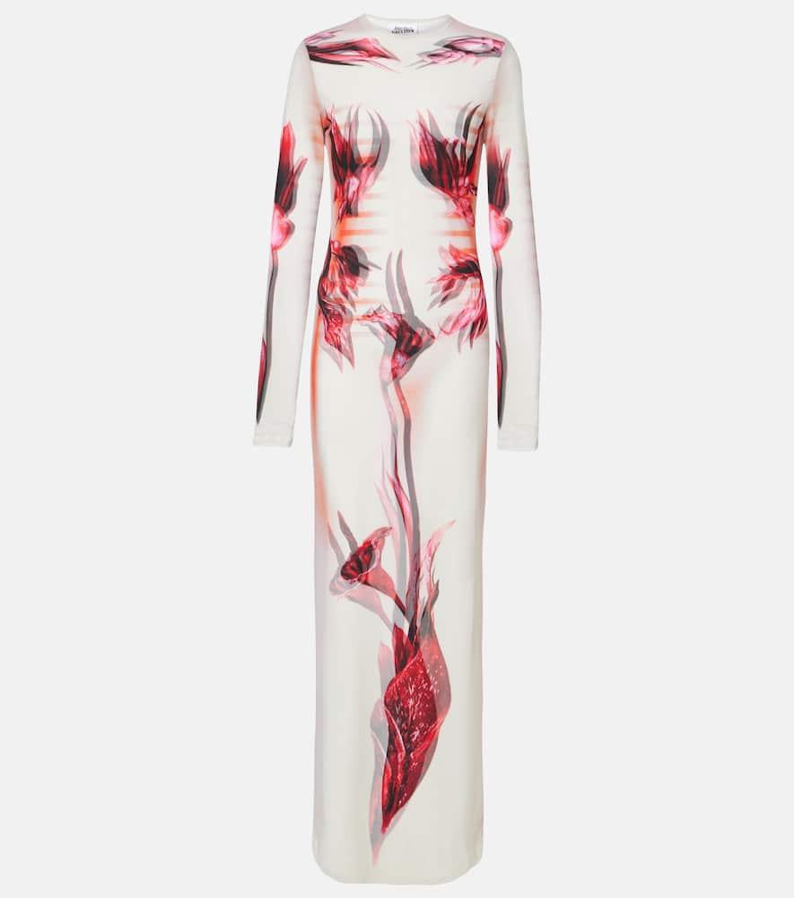 jean paul gaultier body morphing mariniere jersey maxi dress