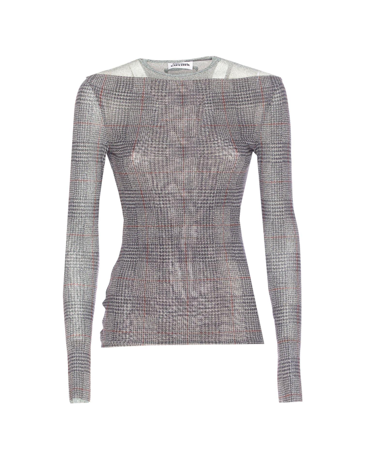 jean paul gaultier body shadow print mesh top