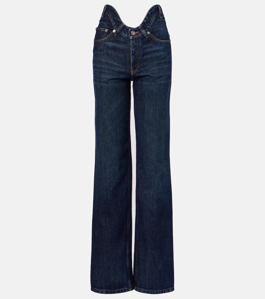 jean paul gaultier curved bootcut jeans
