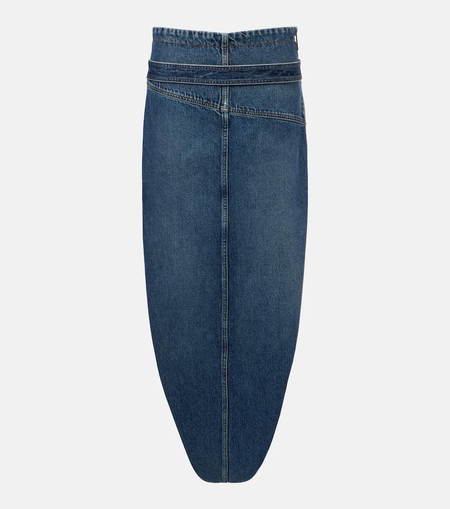 jean paul gaultier denim asymmetric midi skirt