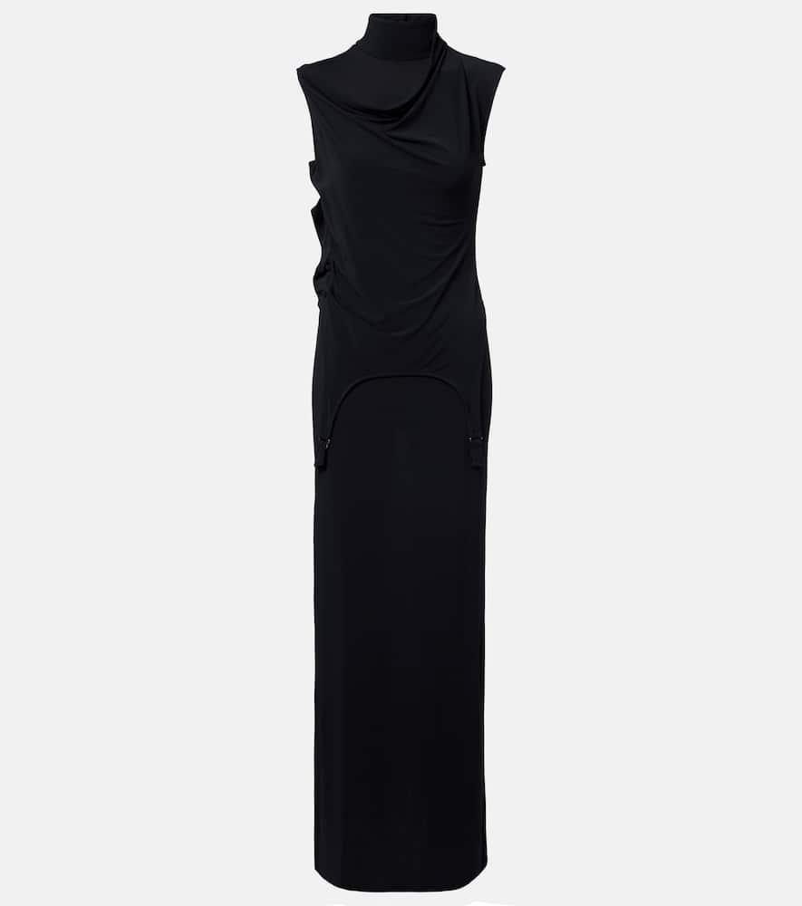 jean paul gaultier draped jersey maxi dress