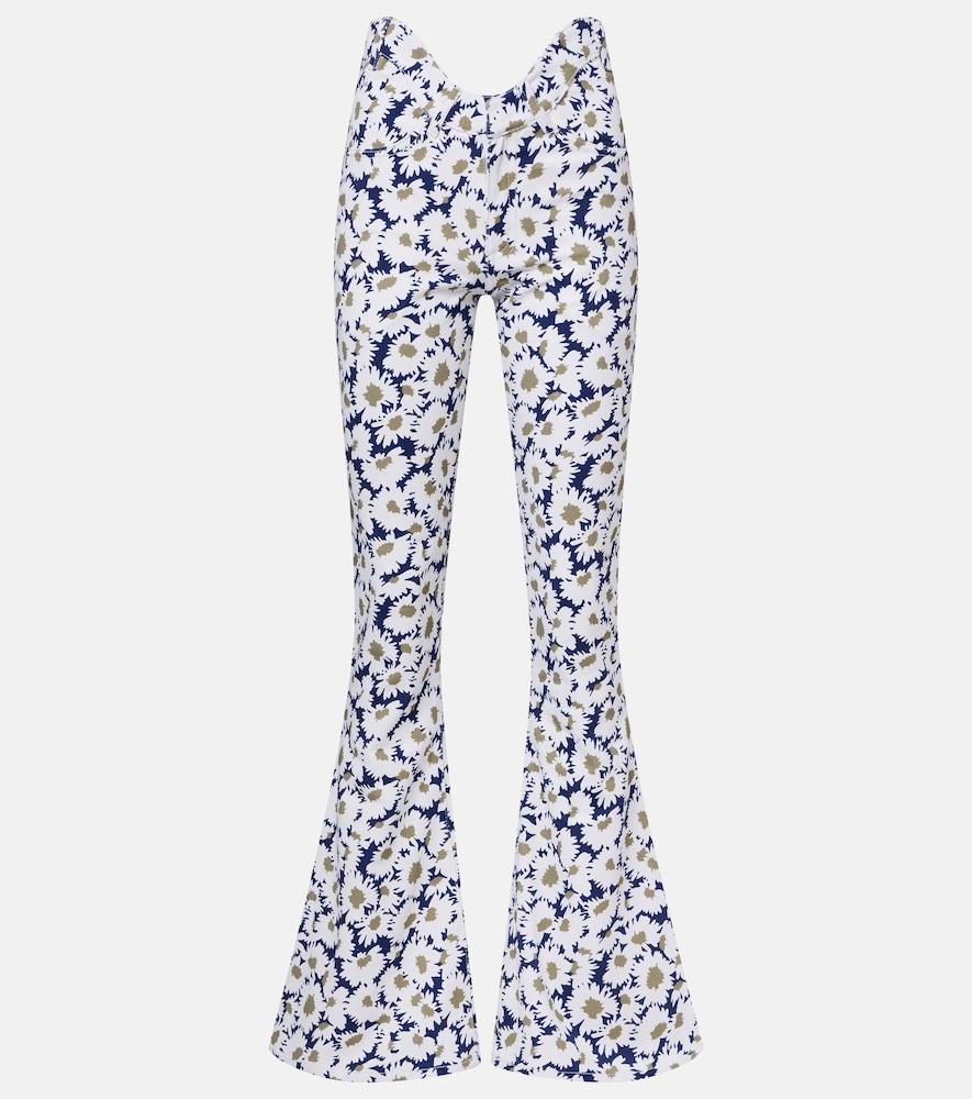 jean paul gaultier floral flared jeans