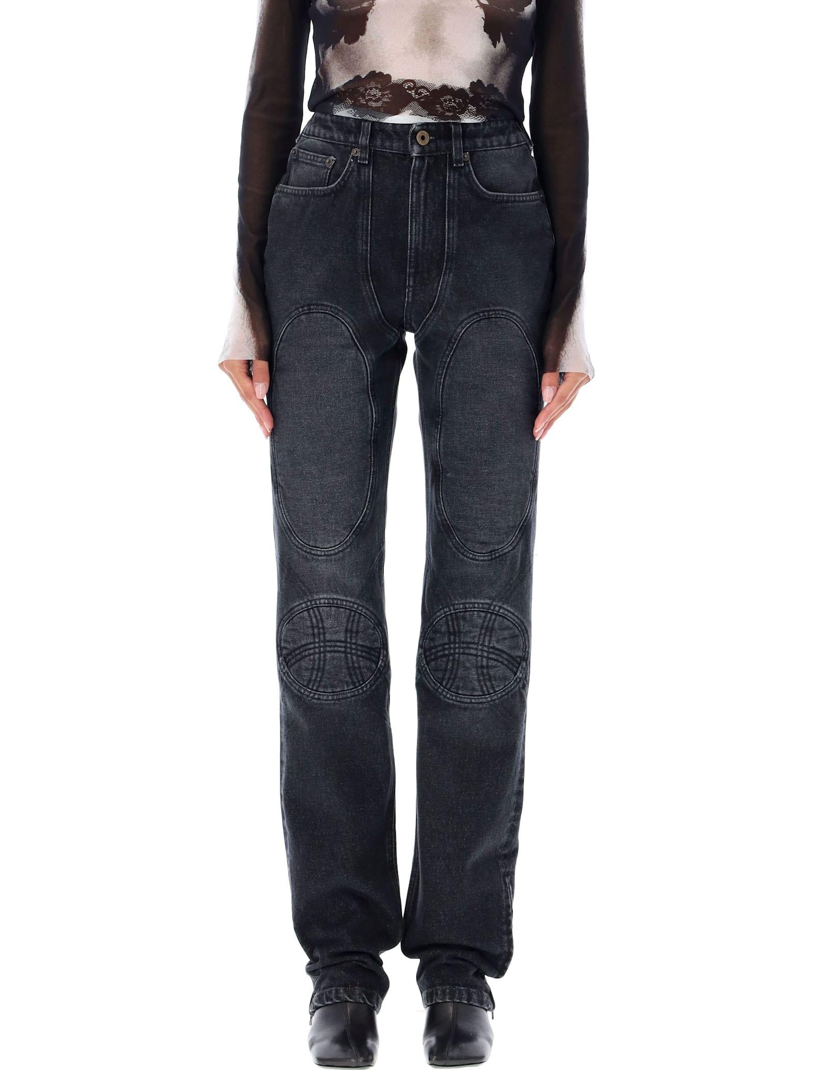 jean paul gaultier lacing knee bonded jeans