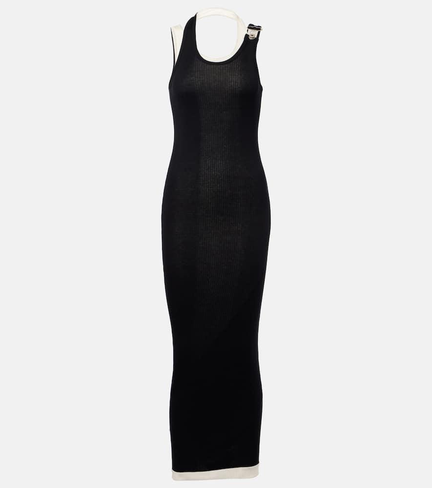 jean paul gaultier layered cotton jersey maxi dress