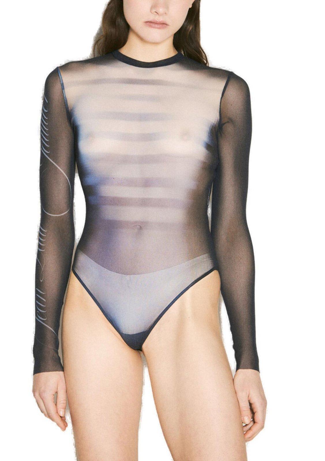 jean paul gaultier le male long sleeved mesh bodysuit