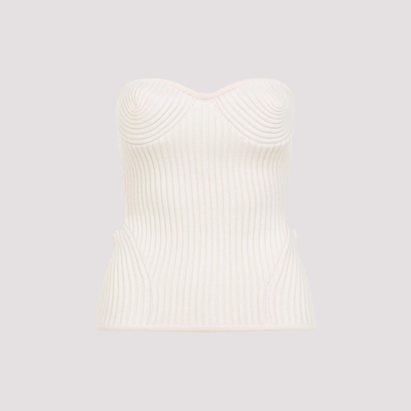 jean paul gaultier merino wool ribbed stretch corset