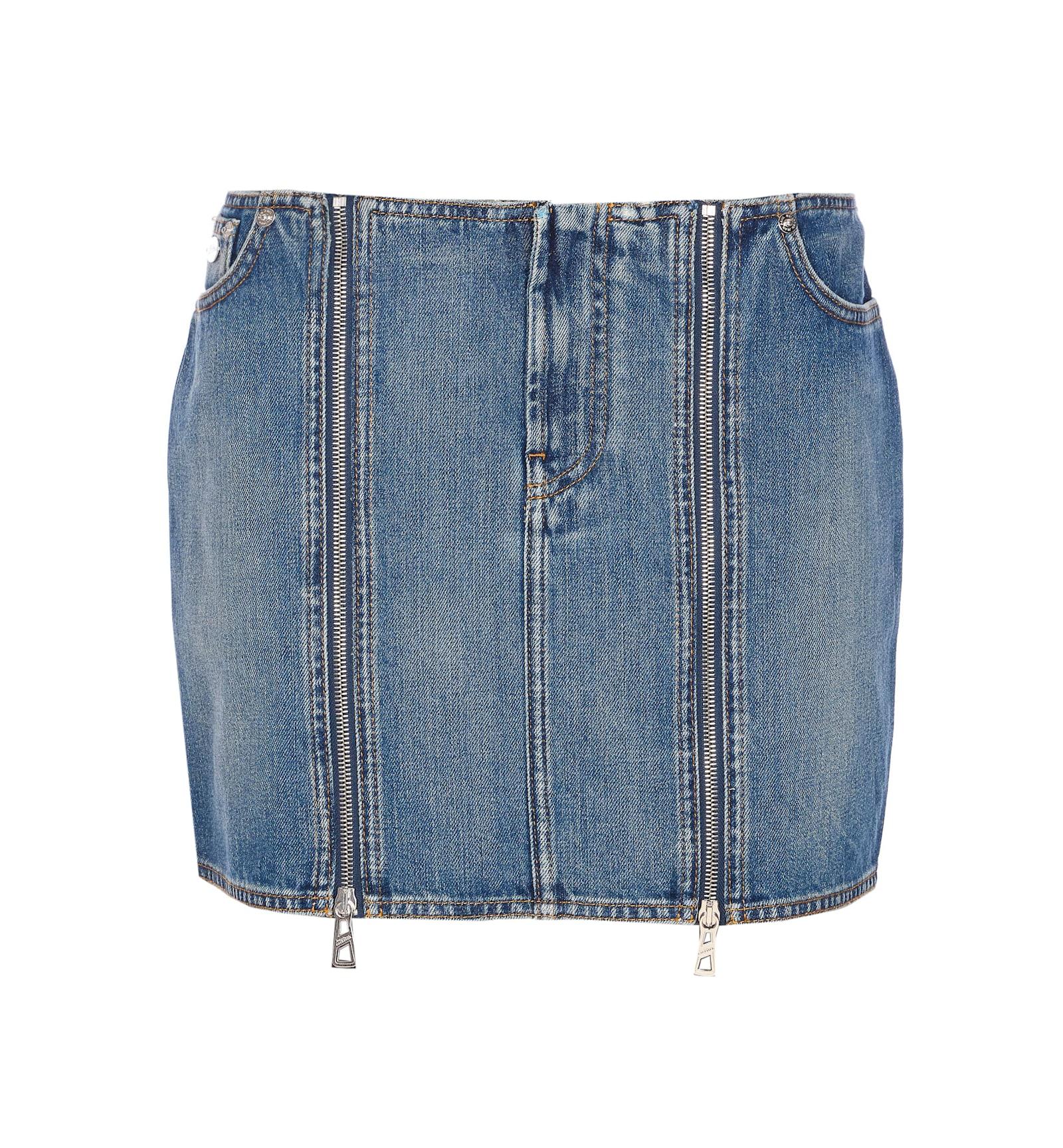 jean paul gaultier mini denim front zipped skirt