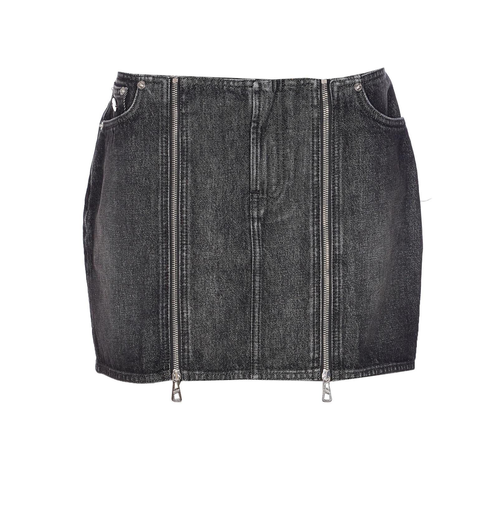 jean paul gaultier mini denim front zipped skirt