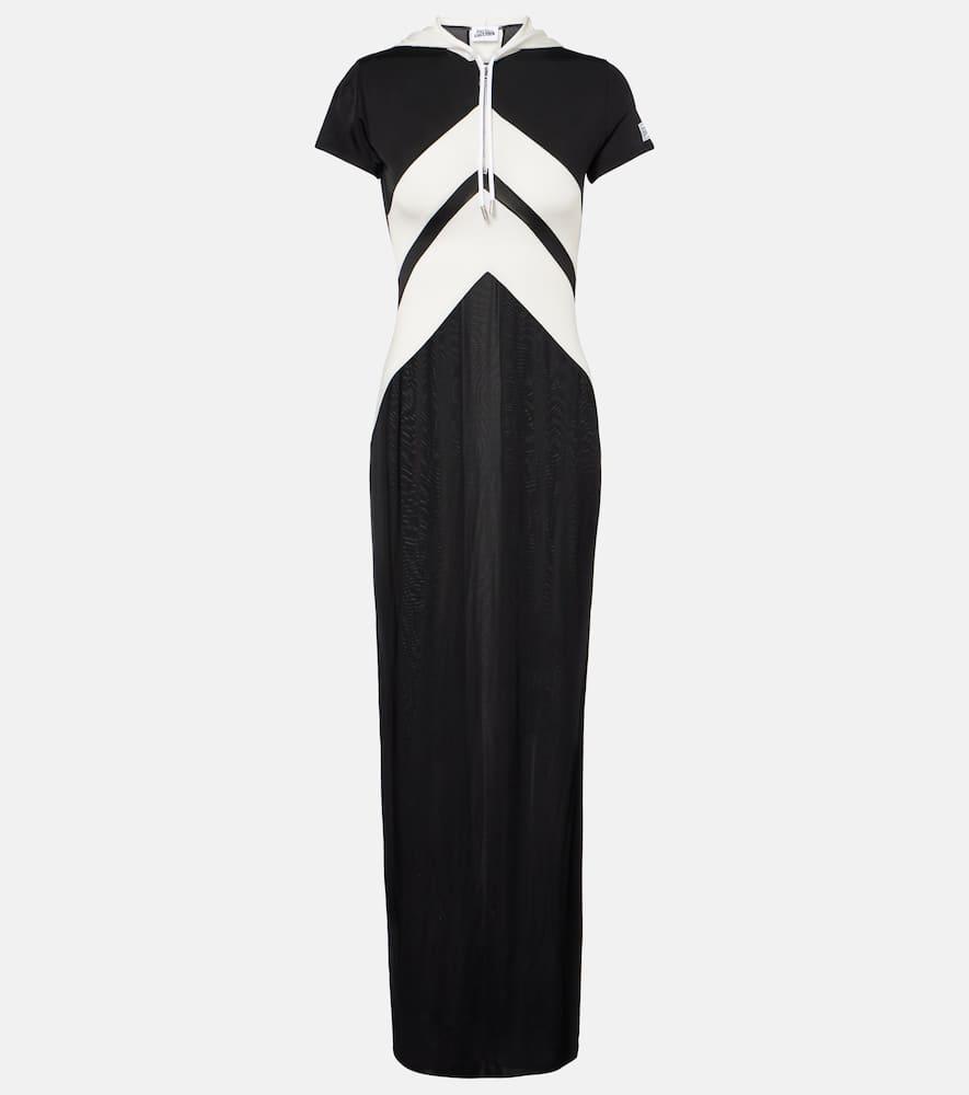 jean paul gaultier paneled jersey maxi dress