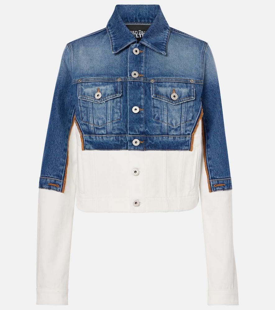 jean paul gaultier petit grand paneled denim jacket