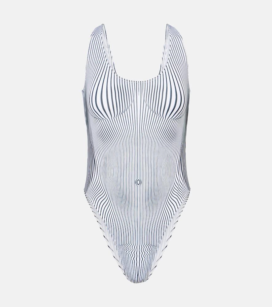jean paul gaultier pinstripe body morphing swimsuit