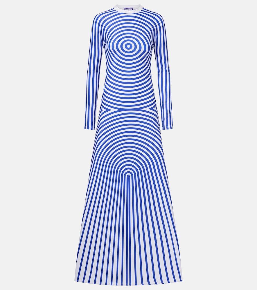 jean paul gaultier printed jersey maxi dress