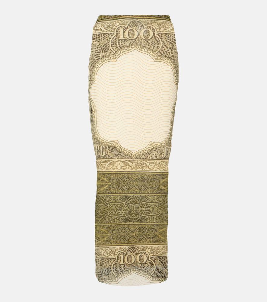 jean paul gaultier printed maxi skirt