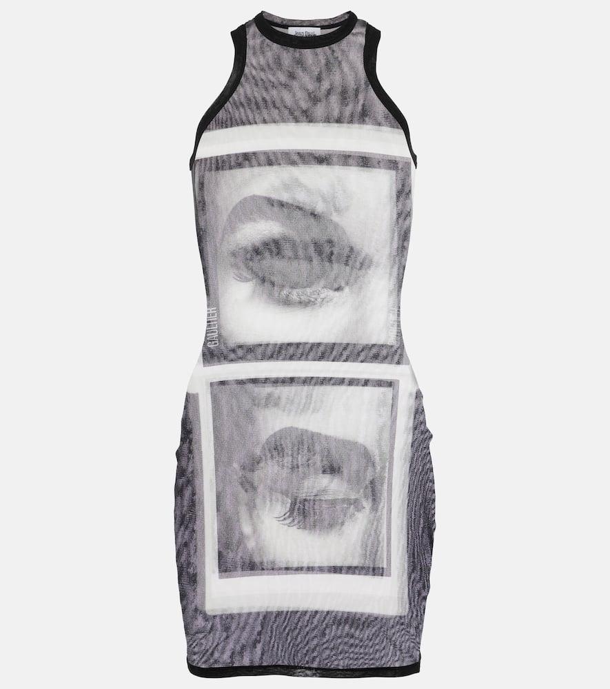 jean paul gaultier printed mesh tank top