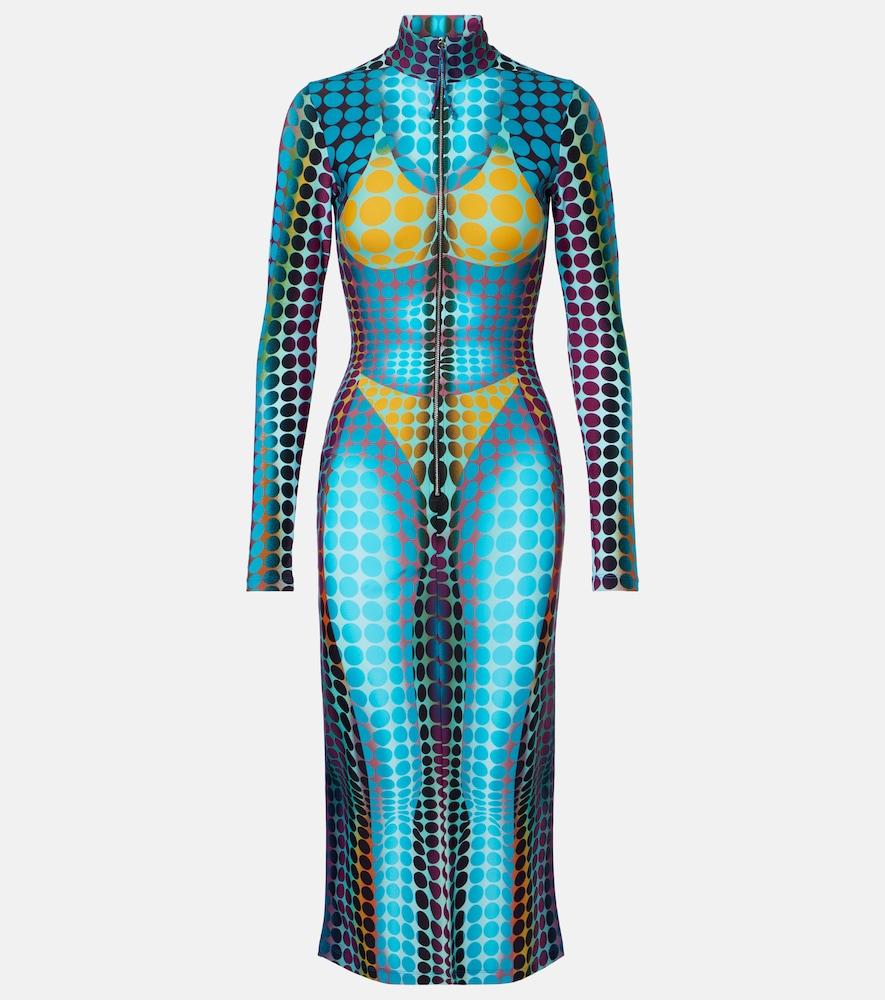 jean paul gaultier printed midi dress