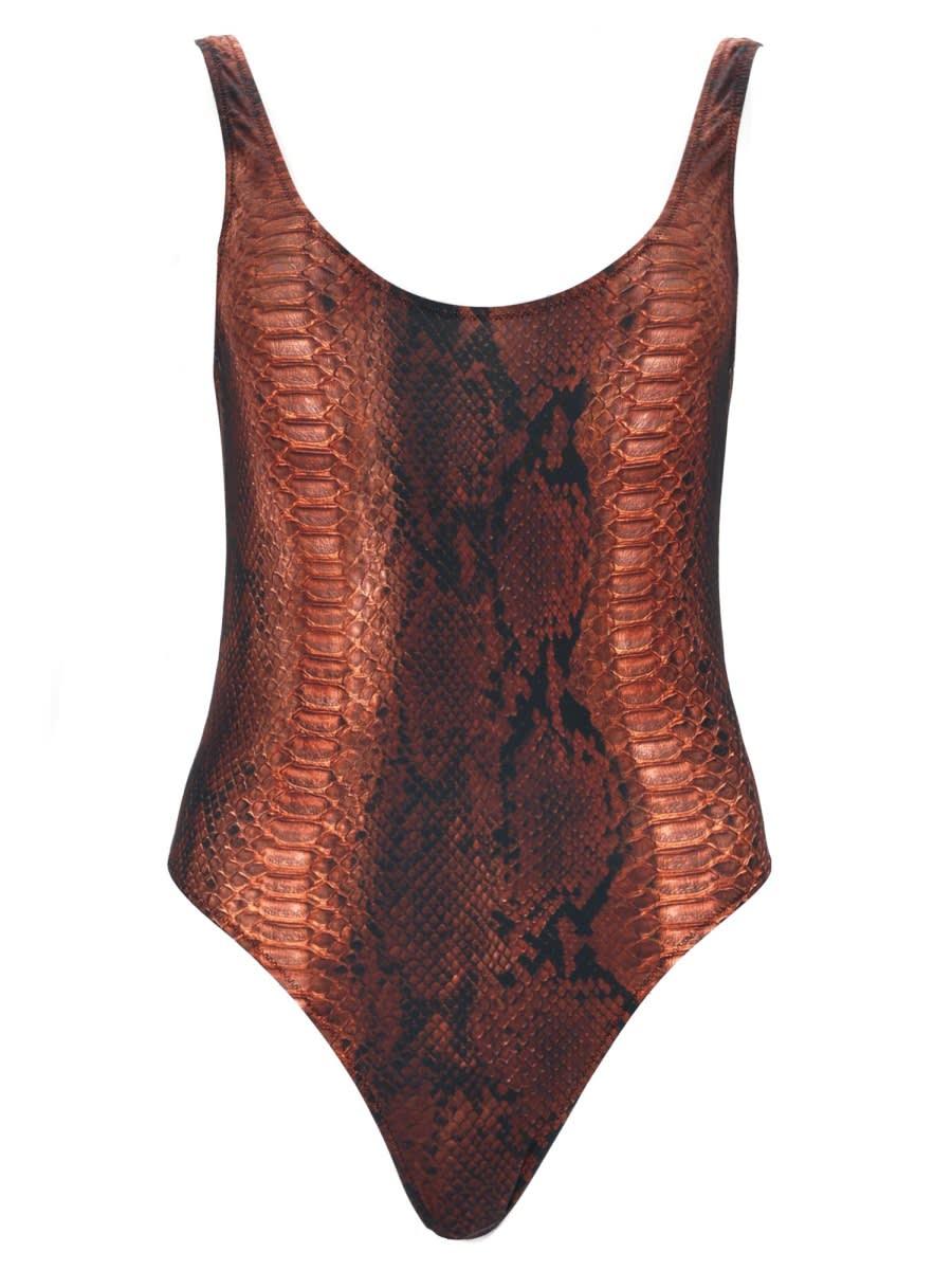 jean paul gaultier python print one piece swimsuit