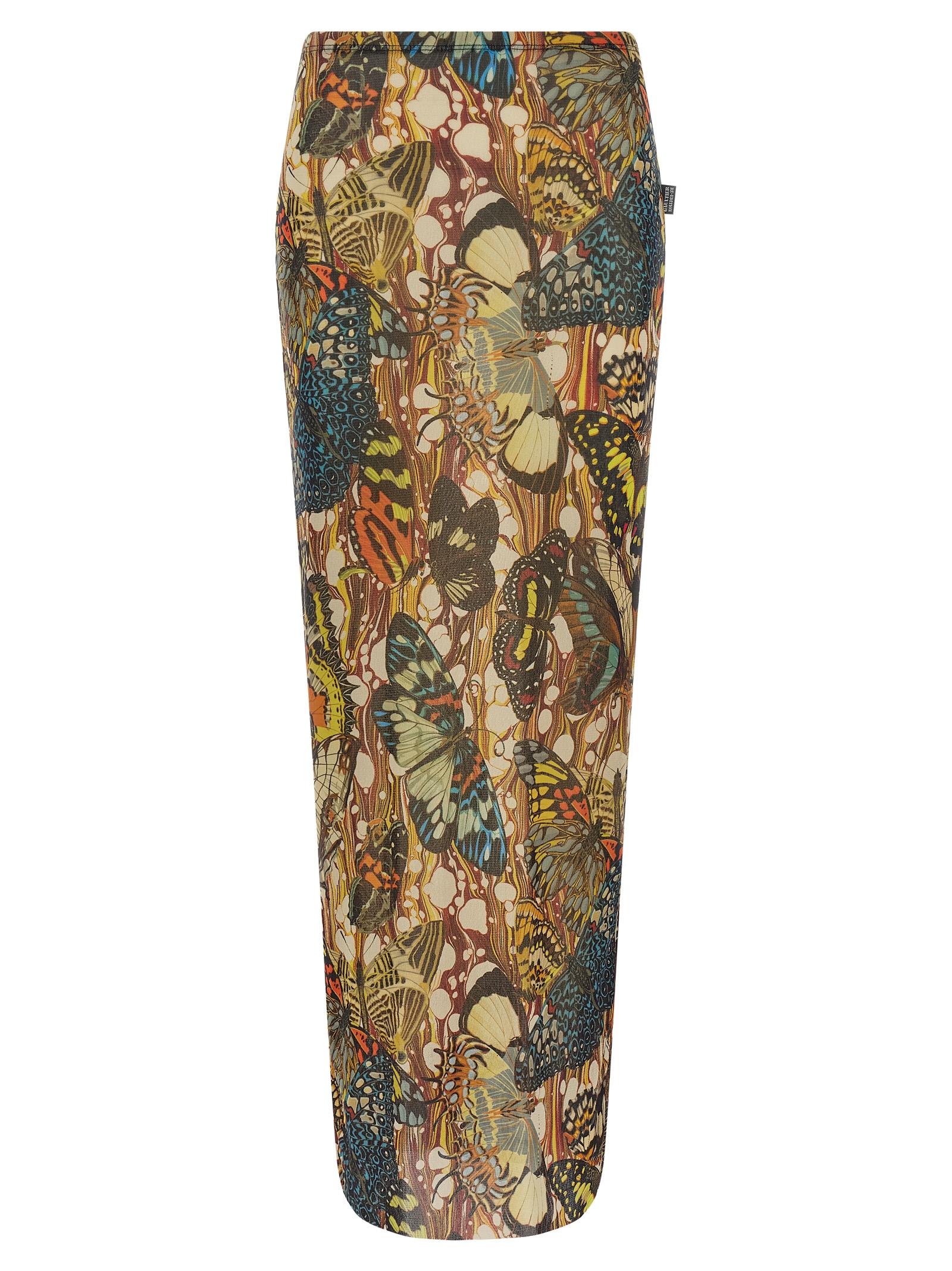 jean paul gaultier re-edition - the yellow butterfly skirt multicolor polyamide - women