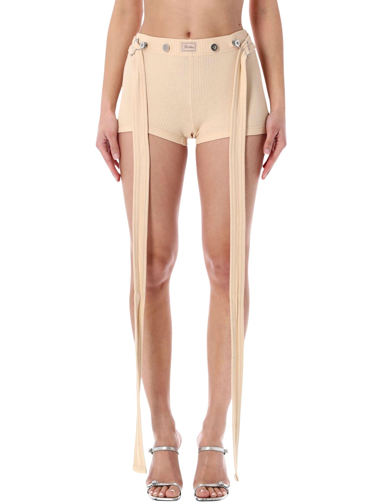 jean paul gaultier ribbed patch shorts