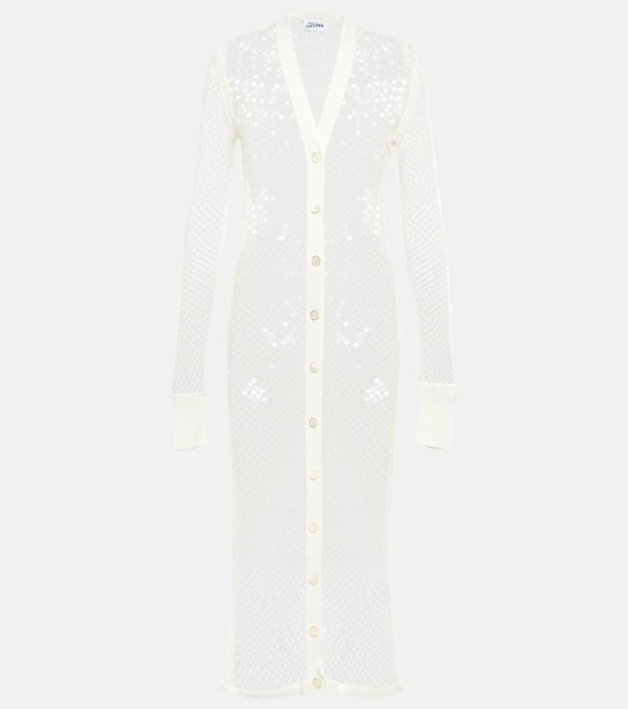 jean paul gaultier sequined net midi dress