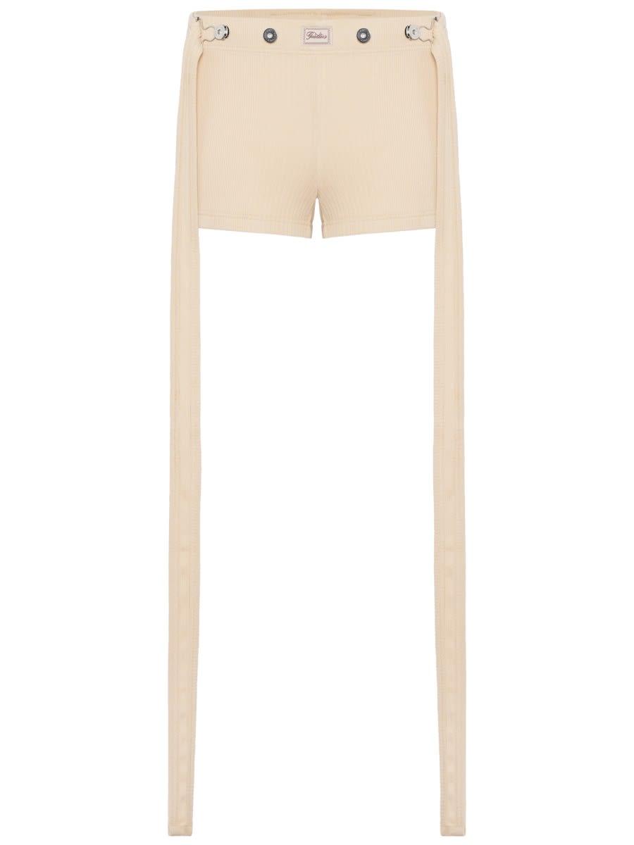 jean paul gaultier shorts with logo patch