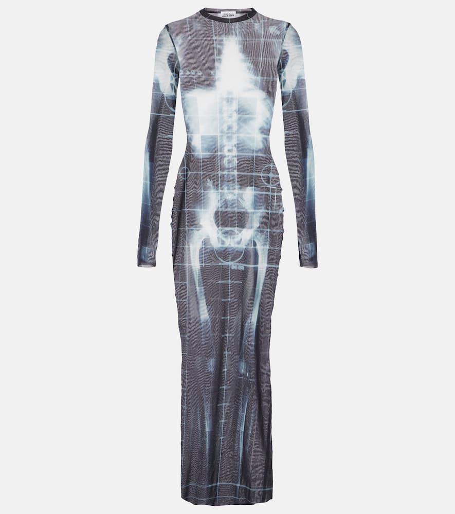jean paul gaultier squeletor sheer tulle maxi dress