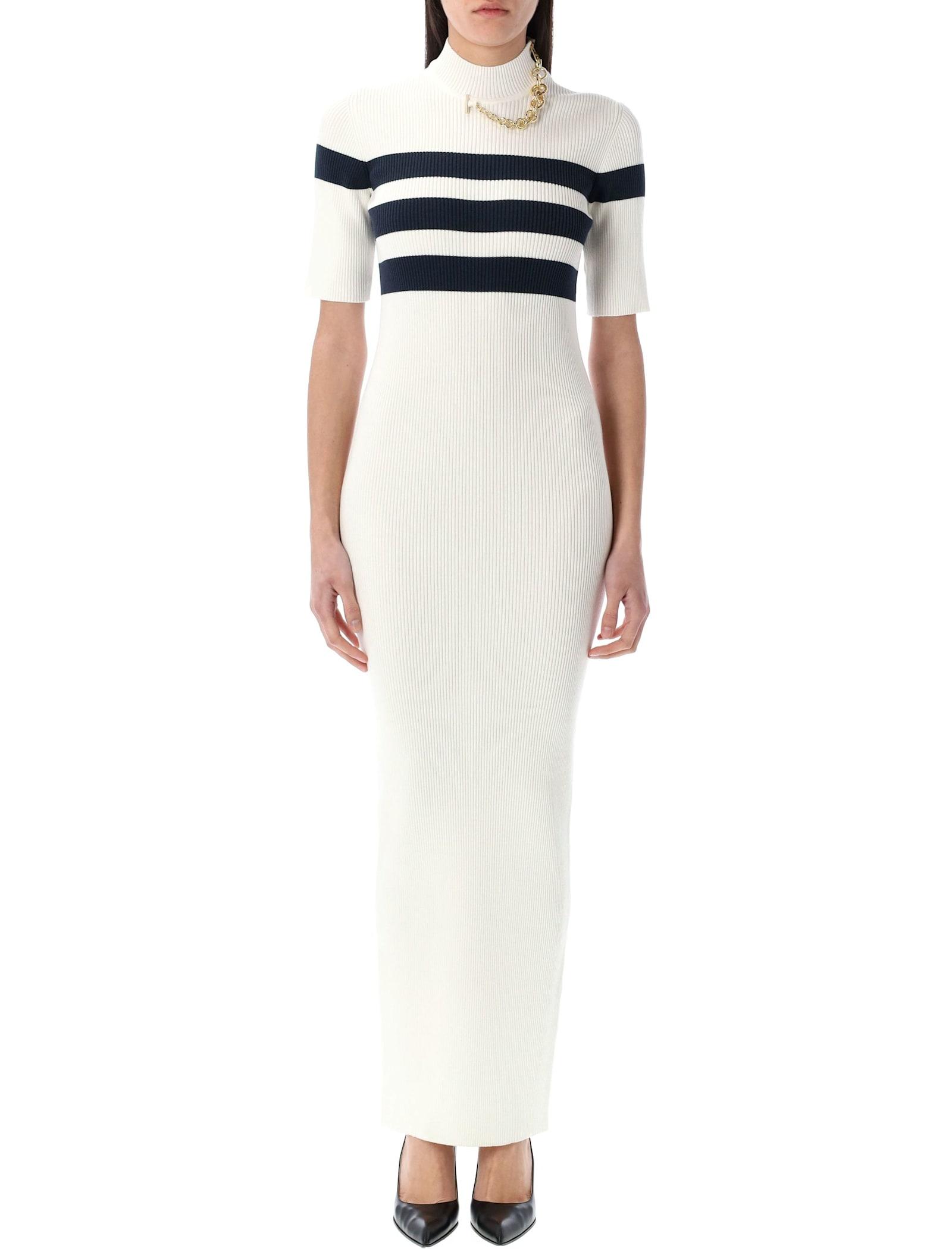 jean paul gaultier striped long knit dress