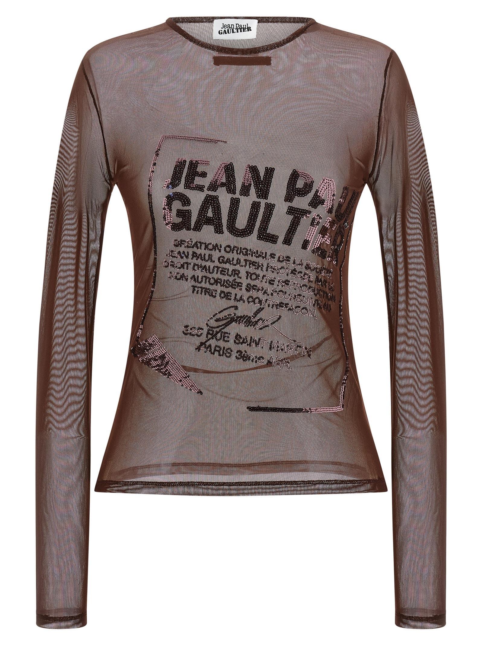 jean paul gaultier the burgundy embroidered top