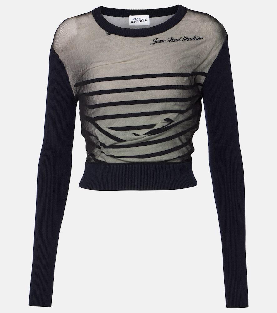 jean paul gaultier the marinière jersey and tulle top