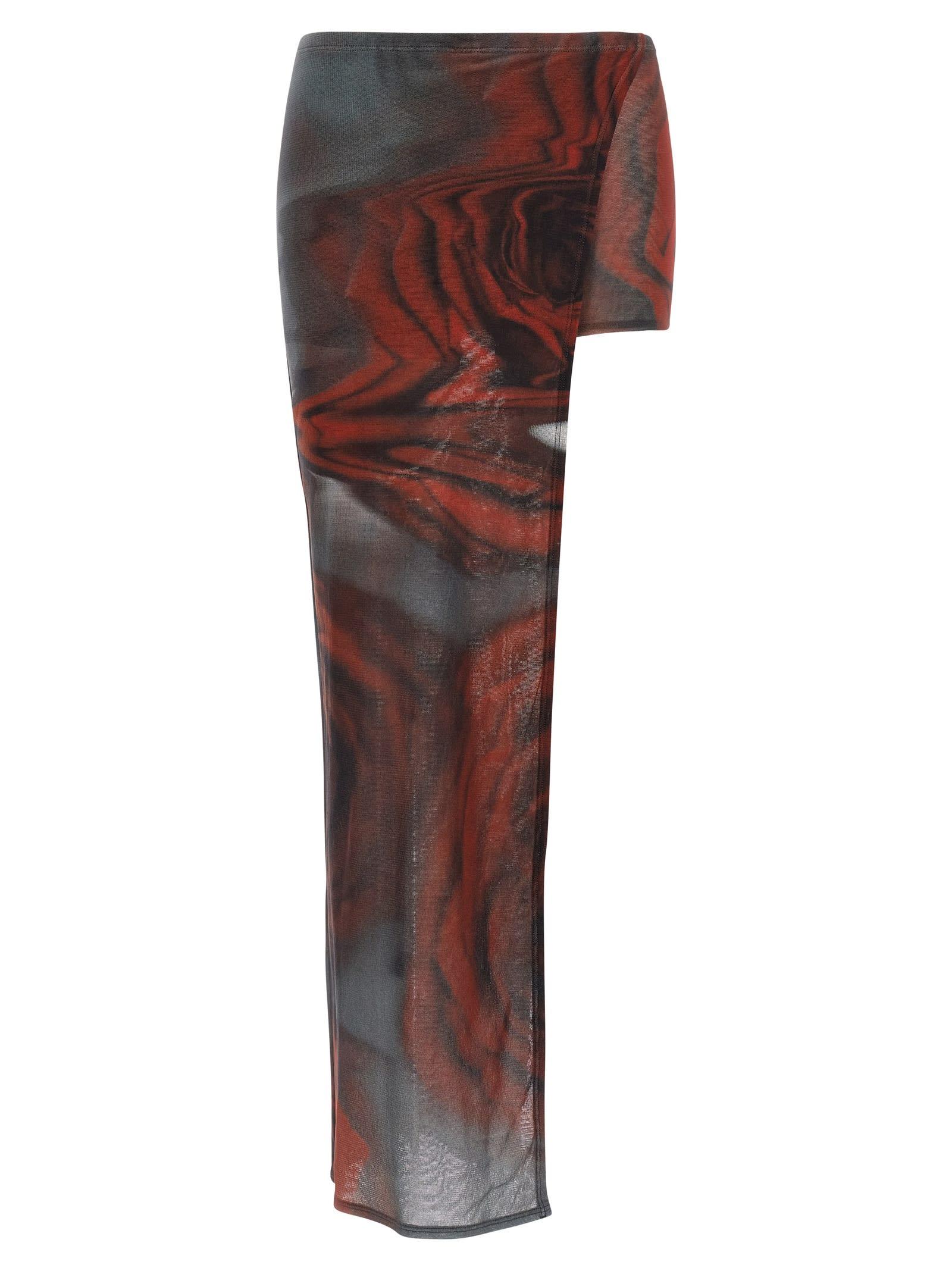 jean paul gaultier the red blurry roses skort