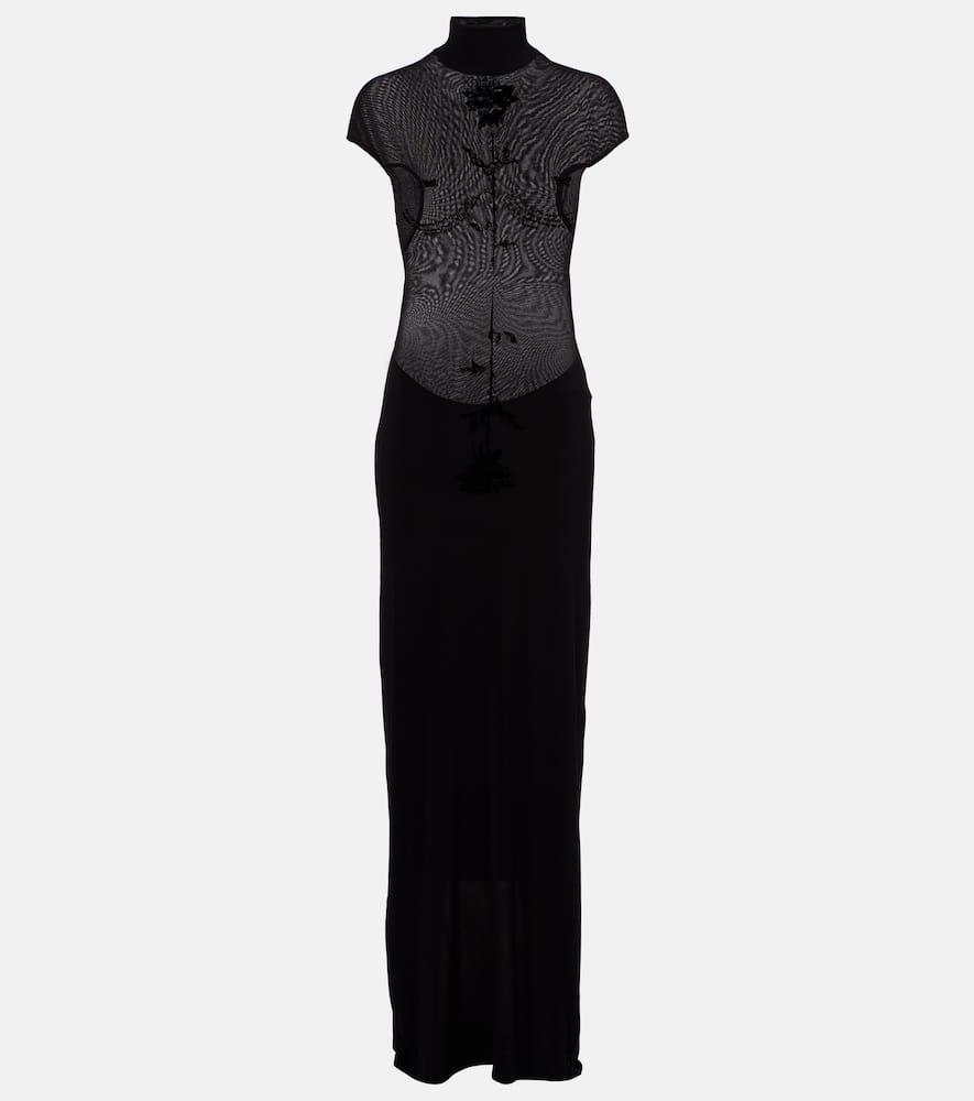 jean paul gaultier velvet jersey maxi dress