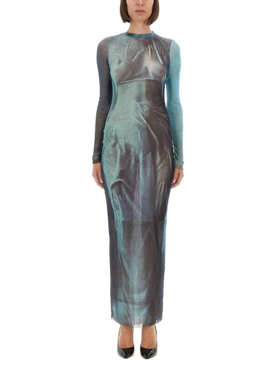 jean paul gaultier water mesh long dress